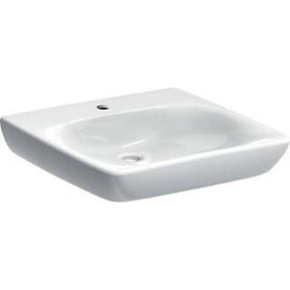 Geberit Renova Comfort håndvask barrier-free: B=55cm, T=55cm, Hanehul=Midtpå, Overløb=Uden, Hvid
