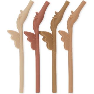 Konges Sløjd 4-Pack Unicorn Silikone-sugerør Rose Mix One Size      Unisex