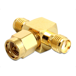 Delock - SMA adapter splitter - 1 x SMA han til 2 x SMA hun