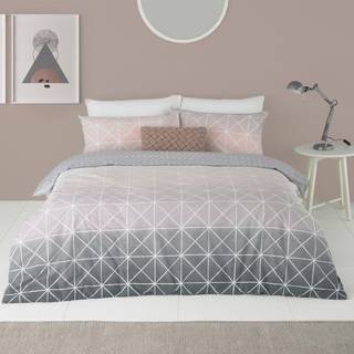 Furn furn. Grey Spectrum Geometric Line Reversible Duvet Cover and Pillowcase Set