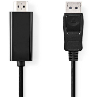 Nedis Displayport kabel | DisplayPort Han | HDMI™ Stik | 4K@30Hz | Nikkelplateret | 2.00 m | Runde | PVC | Sort | Box