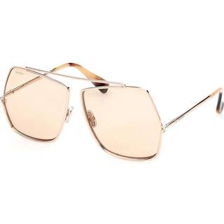 Max Mara Kvinde MM0006 ELSA 28E Solbriller Metal Guld Orange Geometrisk Fotokromatisk