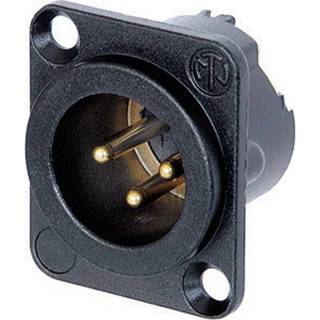 Neutrik NC3MD-LX-B XLR-stik Flangestik, kontakter lige