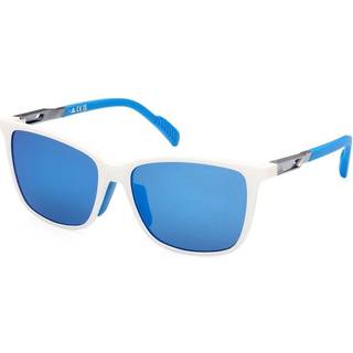 Adidas Sport Unisex SP0059 24X Solbriller Plast Hvid Blå Rund Spejlet