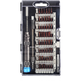 Professional Screwdriver set, 58 parts, Extension bar, CRV socket, bla