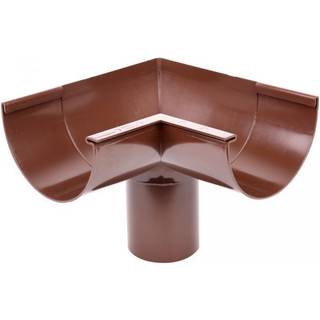 Plastmo indvendig gering med tud, PVC, brun, 90° - nr. 10/Ø75 mm