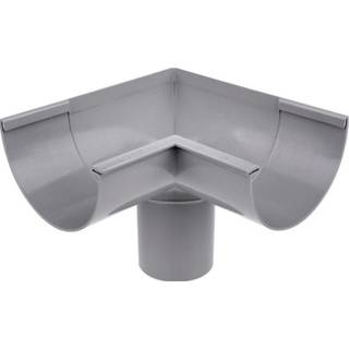 Plastmo indvendig gering med tud, PVC, grå, 90° - nr. 11/Ø75 mm