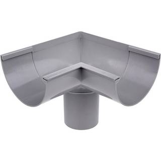 Plastmo indvendig gering med tud, PVC, grå, 90° - nr. 11/Ø90 mm