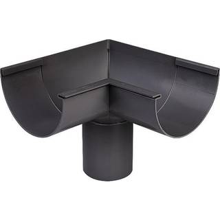 Plastmo indvendig gering, PVC med tud, grafit, 90° - nr. 10/Ø75 mm