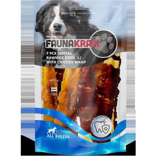 Faunakram dental sticks m. kyllingewrap, kornfri str. L - 220 g.