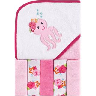 Luvable venner unisex baby h?tte h?ndkl?de med fem vaskeklud Tropisk bl?ksprutte en st?rrelse