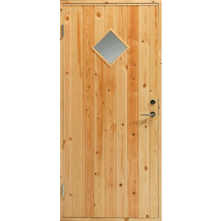 Swedoor udhusdør m/glas 948x2050x92 ubh. fyr venstre udadg. m/lodrette spor og rude