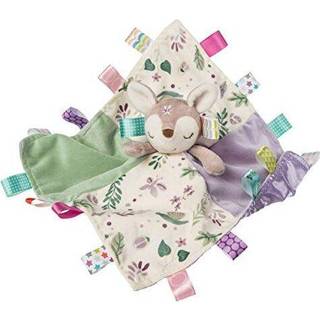 Taggies Flora Fawn beroligende sensorisk tryghedstæppe: Blød plysbamse med tilhørende tæppe med satinforing, 33 x 33 cm