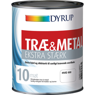 DYRUP Træ & Metal maling Ekstra Stærk Glans 10 Mat, 1 liter - 1 liter - Base 10
