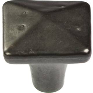 Hickory hardware p3670-bi 1-1/4-tommer firkantet carbonitkabinetsknap sort jern