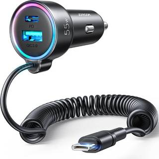 Joyroom - Car charger JR CL07 3 in 1 1x USB 1x PD 55W Type C cable black