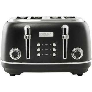 Haden Heritage 4 skive bredt slot rustfrit st?l br?drister med justerbar brunning kontrol og ikke-skridsikre f?dder sort & krom