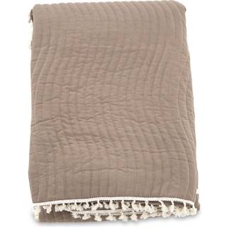 Venture Design Lias sengetæppe Offwhite/brun 260 x 260 cm