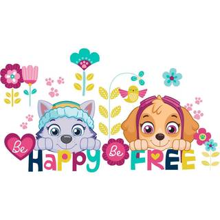 Paw Patrol Skye og Everest Be Happy Wallstickers