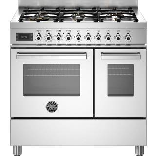 Gaskomfur Professional, 90 cm, 6 brændere, Dobbelt ovn, Rustfrit stål - Bertazzoni