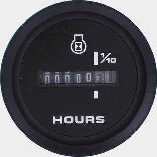 Timetæller Veethree Black Premier, dugfri, Ø52 mm, 12 V, sort, 10000 timer