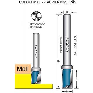 Cobolt 203-112L Fræserjern med styrelejer