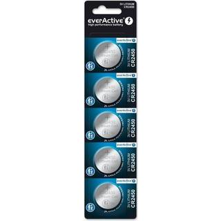 Batterier - CR2450 - EverActive - knapcelle batteri - 3V - 5stk