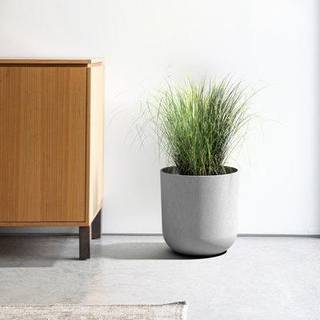 Veradek Mason Series Lima Planter - Round Planter til indendørs eller udendørs veranda/have | Lavet af plast og beton med dræningshuller | Modern