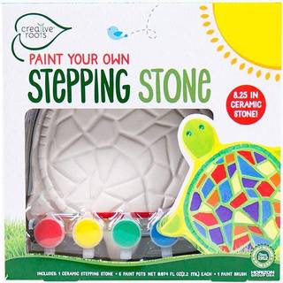 Creative Roots Mosaic Turtle Stepping Stone inkluderer 8,25 """" Keramisk springbr?t & 6 Vibrant Paints Mosaic Stepping Stone Kit Paint Your Own St