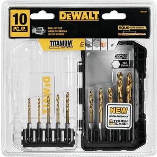 Dewalt Titanium Nitride Coated Drill Bit Set 10-Piece Impact Ready (DD5160)