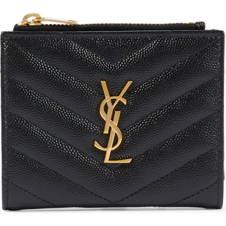 Saint Laurent Monogram zipped leather wallet - black - One Size