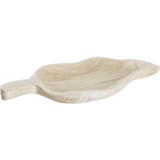 Snack bakke DKD Home Decor Lys brun Natur Tropisk Blad af en plante 56 x 28 x 5 cm