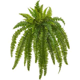 N?sten naturlige 35 Boston Fern Artificial (s?t med 2) silkeplanter gr?n