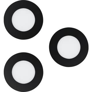 EGLO connect.z FUEVA-Z indbygningsspots, Ø8,5 cm, dæmpbar, IP44, sort - 3 stk.