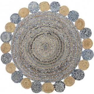 Tæppe DKD Home Decor Blå Multifarvet Indianer mand (200 x 200 x 1 cm)