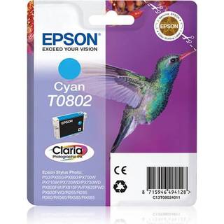 Epson blækpatron Claria T0802 Cyan - På lager i butik