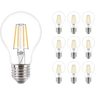 Fordelspakke 10x Philips Corepro LED Pære E27 Pære klar 4.3W 470lm - 827 ekstra varm hvid | erstatter 40W