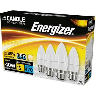 Energizer LED 6W=40W Kandelaberpære - BC Baionet - Pakke med 4
