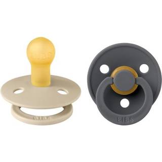 BIBS Rund Colour Sut - 2-Pak - Str. 2 - Naturgummi - Vanilla/Iron