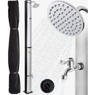 Arebos® udebruser 37L sølv rundt termometer, lynkobling, inkl. hætte, fodbruser