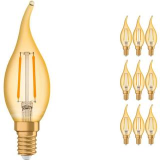 Fordelspakke 10x Ledvance Vintage 1906 LED E14 Kerte guld 1.5W 120lm - 824 ekstra varm hvid | erstatter 15W