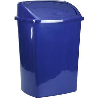 Affaldsspand 15 liter med svinglåg til gulv eller væg i plast blå