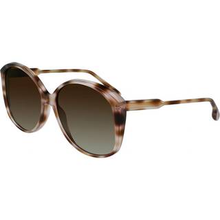 Victoria Beckham Kvinde VB629S 603 Solbriller Acetat Havana/Rosa Brun Rund Skygge