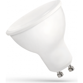 Spectrum 6W LED pære - GU10, 230V, matteret hvid plast - Dæmpbar : Ikke dæmpbar, Kulør : Kold