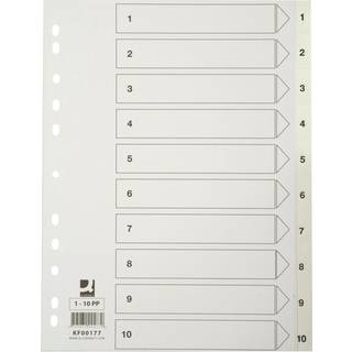 Q-connect register i A4 1-10 i plast i farven hvid