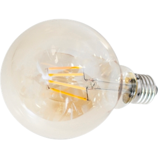 Filament dekorationspære, LED dæmpbar globe, E27, 4W, Ø 125 mm amber - Transparent
