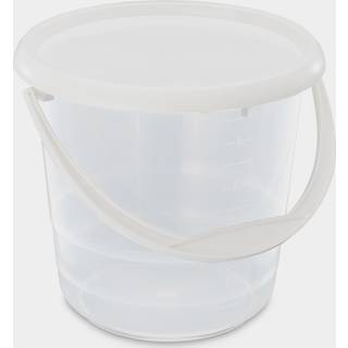 Spand med låg Nordiska Plast, transparent/hvid, 5 liter