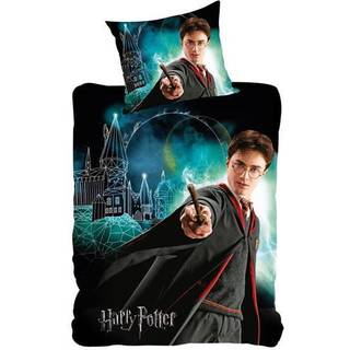Harry Potter Sengetøj 150x210 cm - Selvlysende sengetøj med harry potter - 2 i 1 design - 100% bomuld