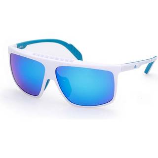Adidas Sport Mand SP0032-H 21X Solbriller Plast Hvid Blå Wraparound Normal