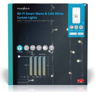 Nedis SmartLife Lyskæde/Dekorativ LED Gardin - 3x3 meter